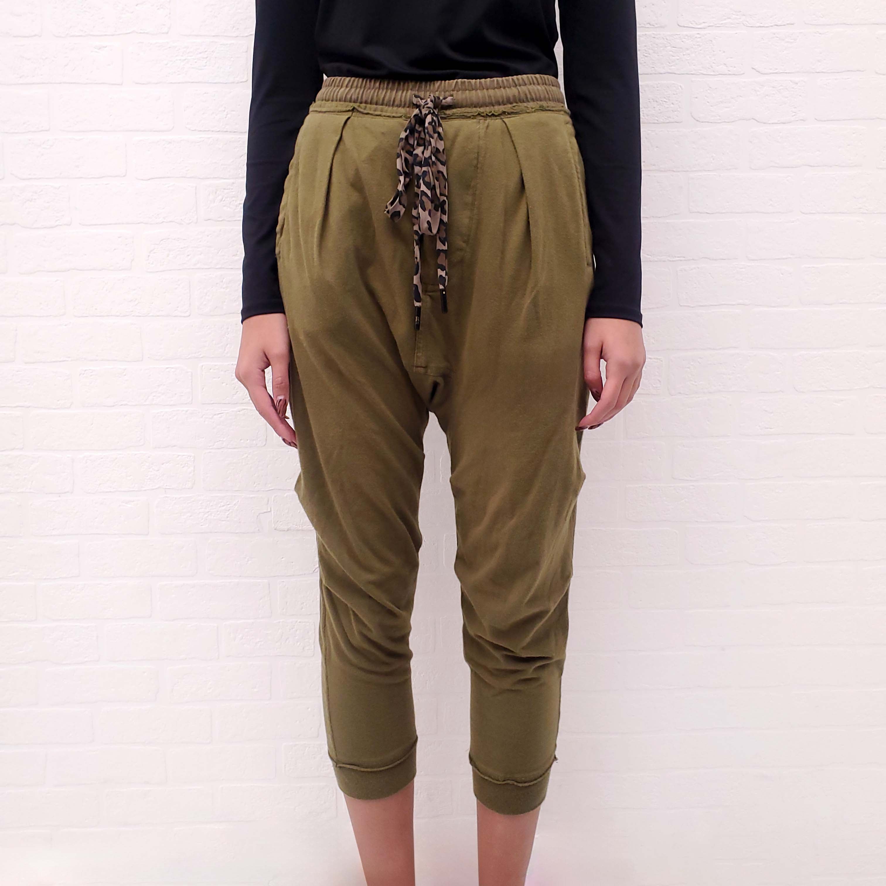 R13 HAREM SWEATPANTS WITH LEOPARD DRAWSTRING - SIZE XS