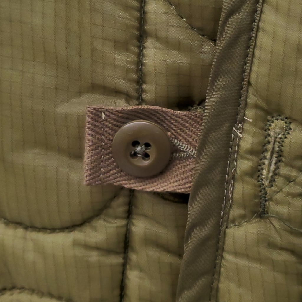 R13 KHAKI QUILTED JACKET WITH VENTED UNDERARMS - SIZE XS
