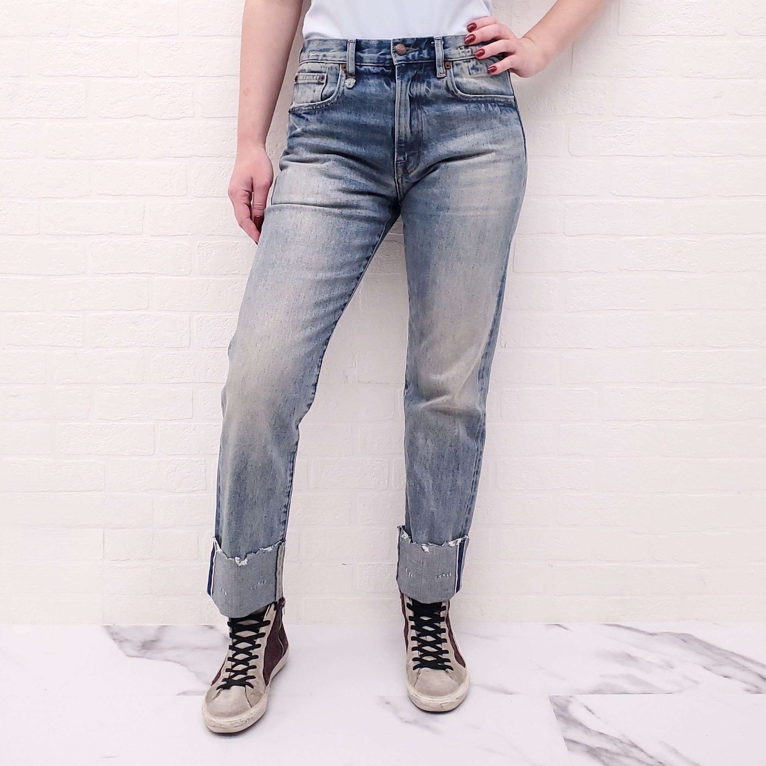 R13 LIMITED EDITION 'CUFF ROMEO' JEANS - SIZE 25