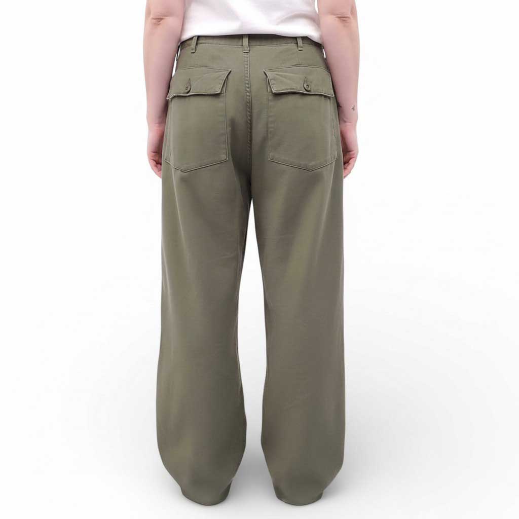 R13 OLIVE WIDE LEG UTILITY PANTS - SIZE 28