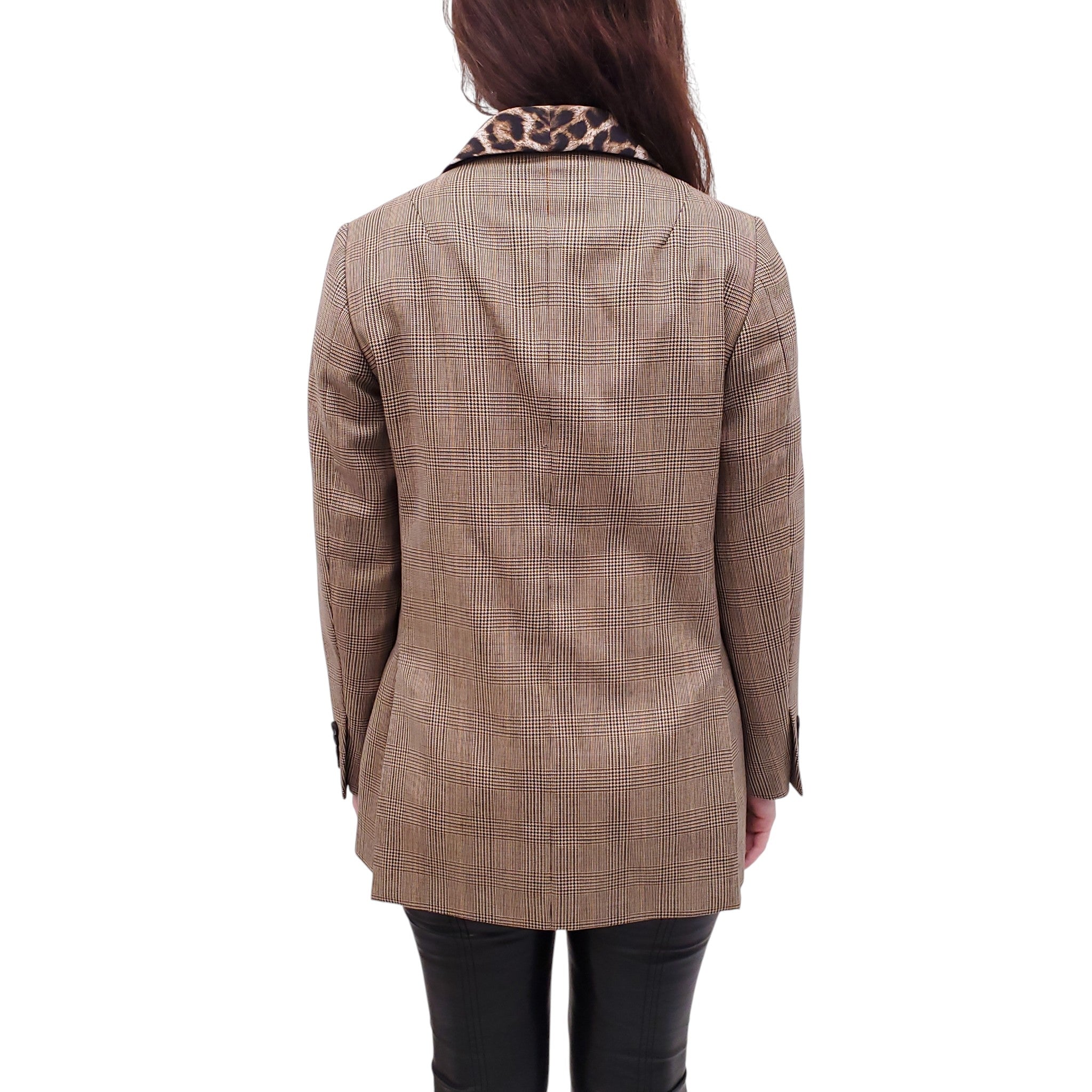 R13 PLAID AND LEOPARD BLAZER - SIZE L