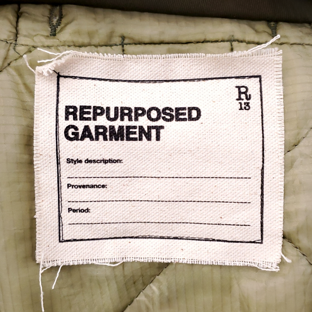 R13 REFURBISHED JACKET WITH SHEARLING AND VENTED UNDERARMS - SIZE S