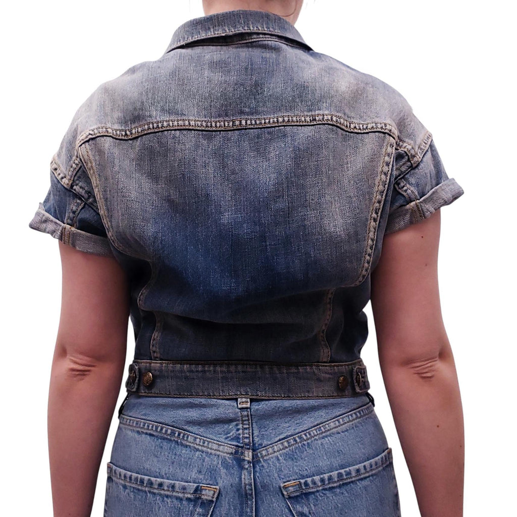 R13 SHORT-SLEEVE DENIM JACKET - SIZE XS