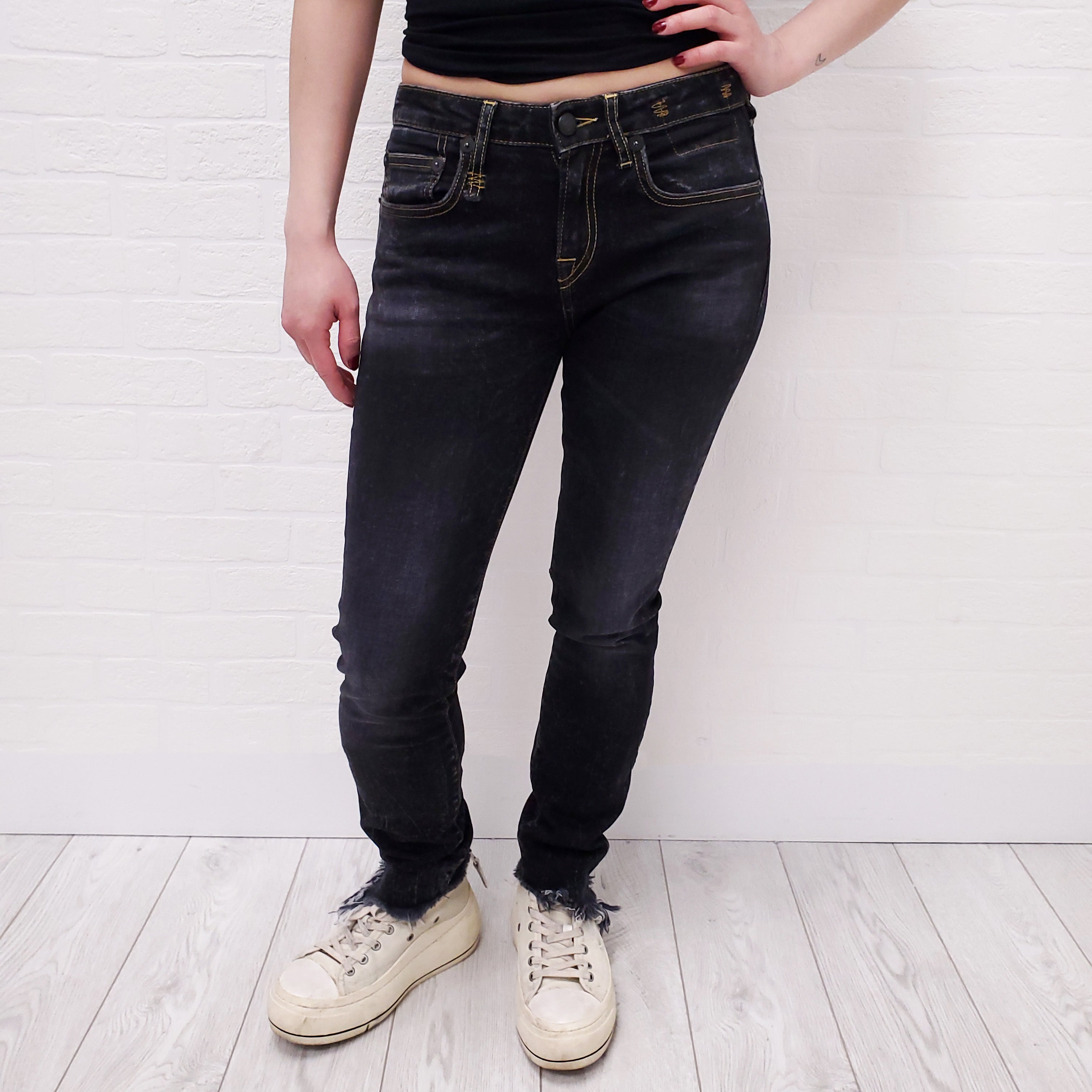 R13 'ALLISON SKINNY' TARLTON JEANS - SIZE 25
