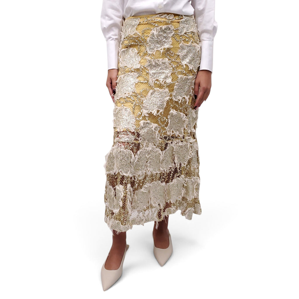 RACHEL COMEY METALLIC MESH SKIRT - SIZE 4