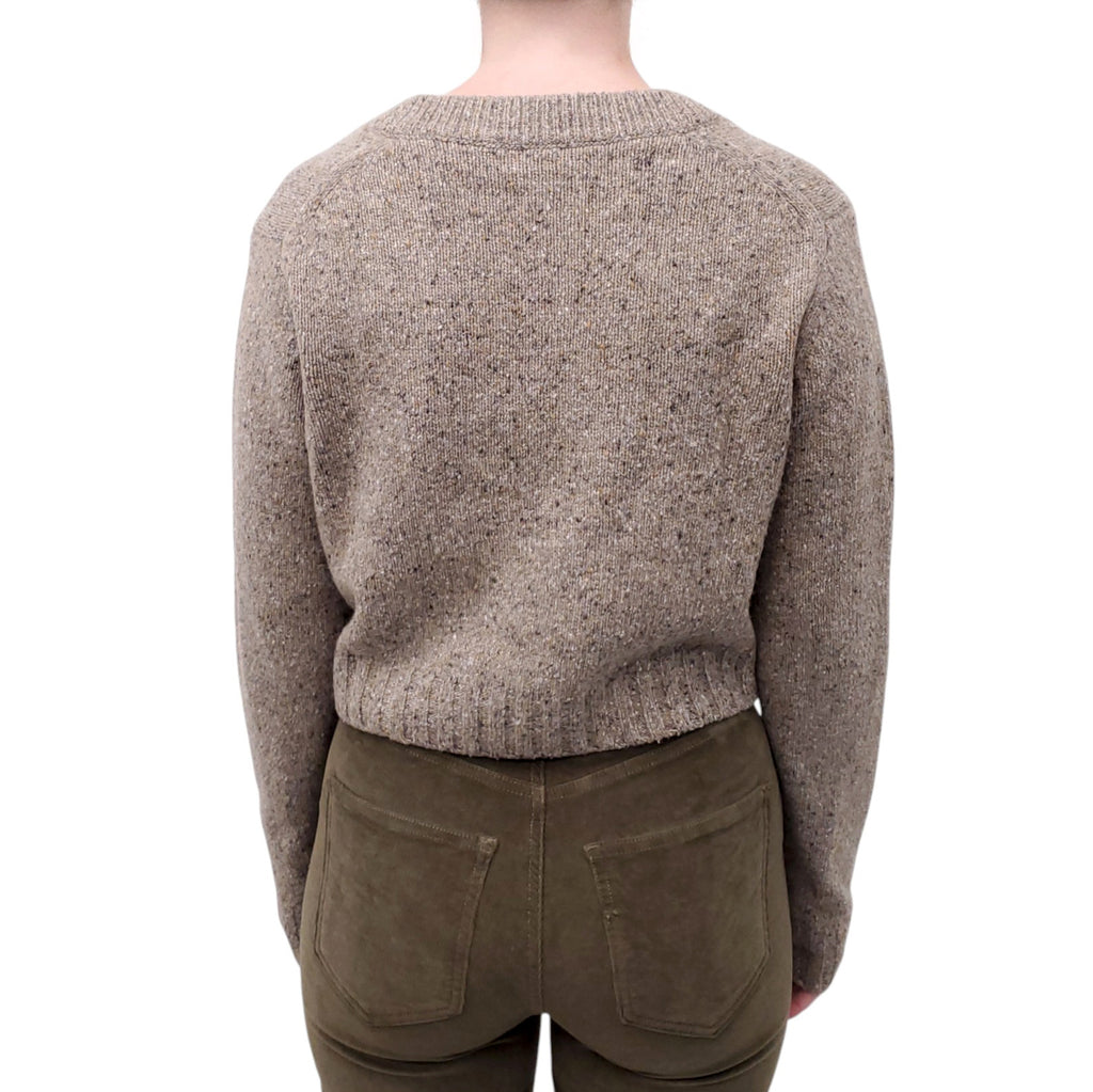 RACHEL COMEY GREEN KNIT WOOL BLEND CROPPED CARDIGAN - SIZE XS