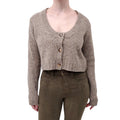RACHEL COMEY GREEN KNIT WOOL BLEND CROPPED CARDIGAN - SIZE XS