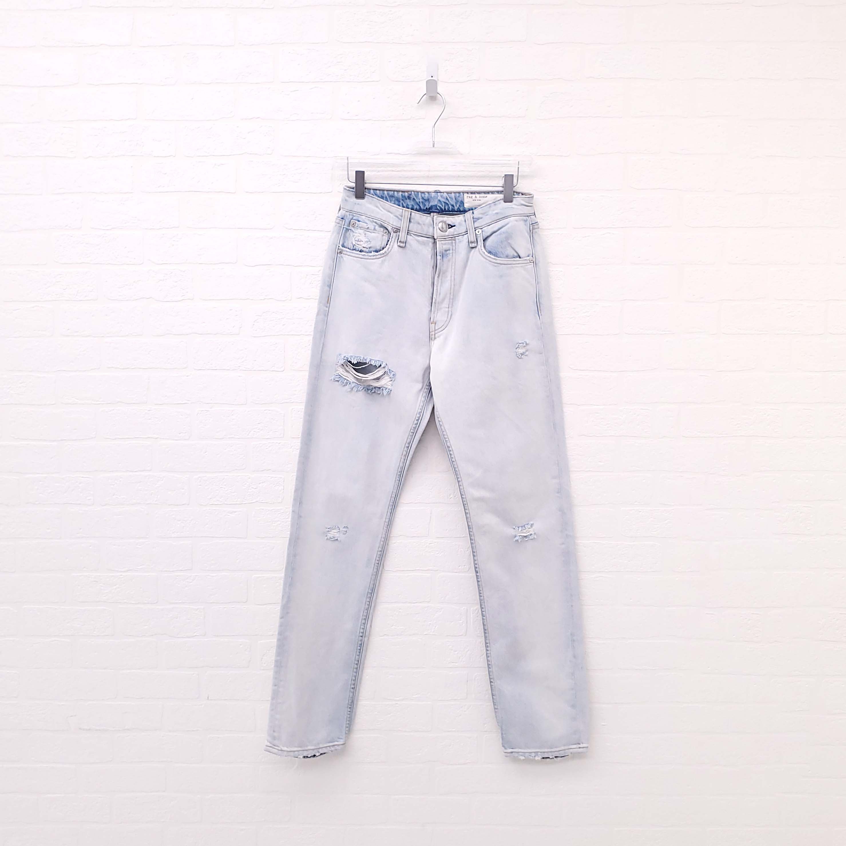 RAG & BONE LIGHT WASH DISTRESSED JEANS - SIZE 27