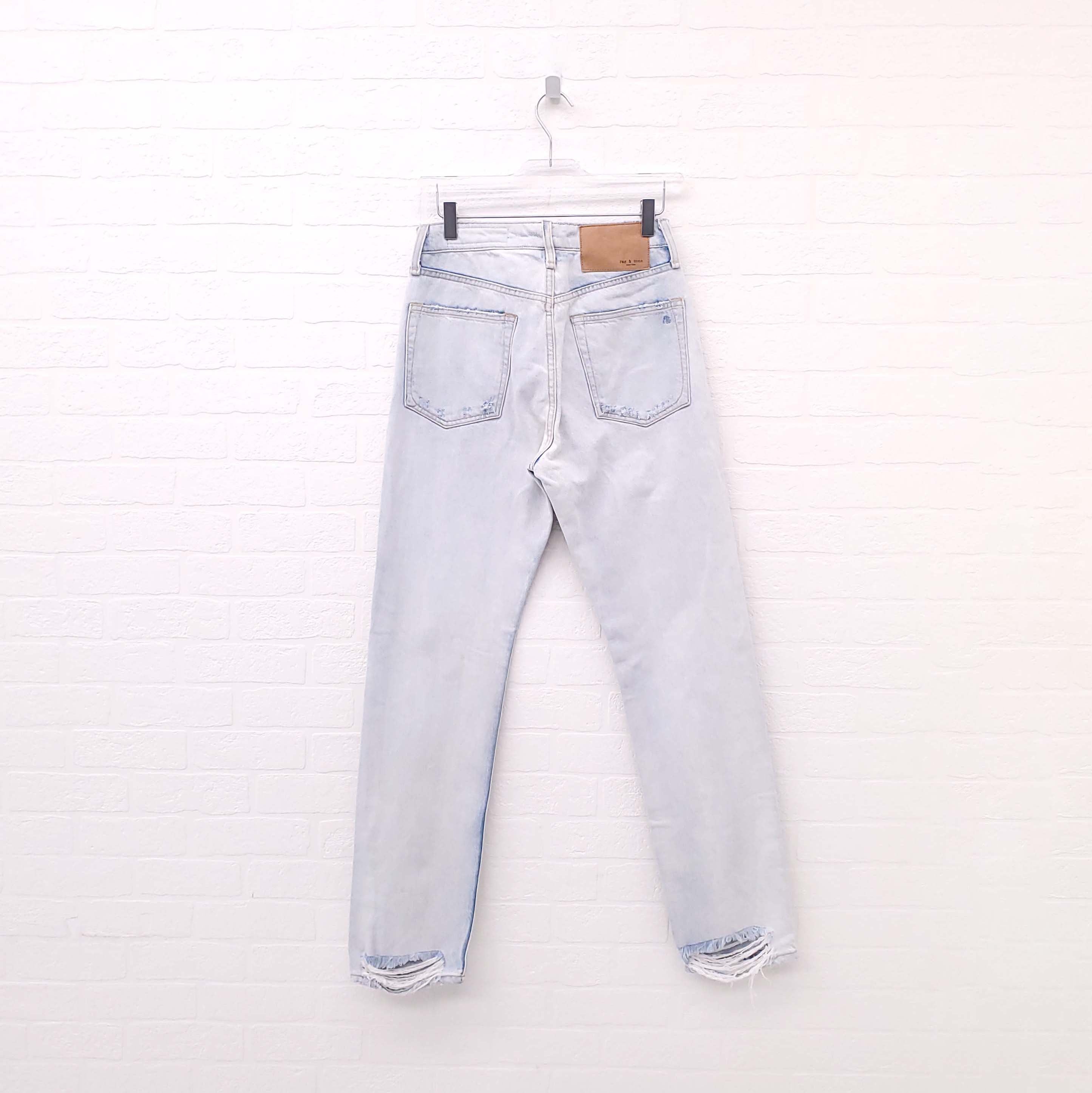RAG & BONE LIGHT WASH DISTRESSED JEANS - SIZE 27