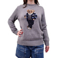 RALPH LAUREN GREY POLO BEAR SWEATER - SIZE M