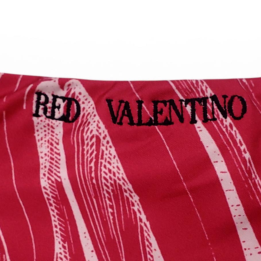 RED VALENTINO PINK PATTERNED ONE SHOULDER ONE-PIECE SWIMSUIT - SIZE S