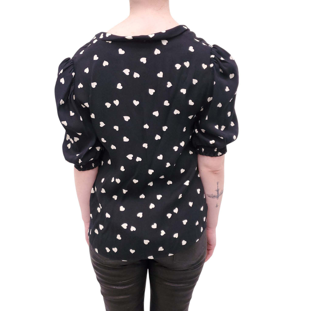 REFORMATION HEART PATTERN BLOUSE - SIZE S