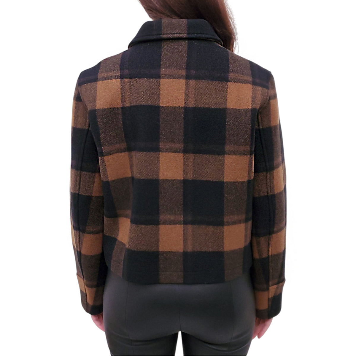 RE/DONE 40S CHECKED WOOL BLEND FELT JACKET - SIZE M