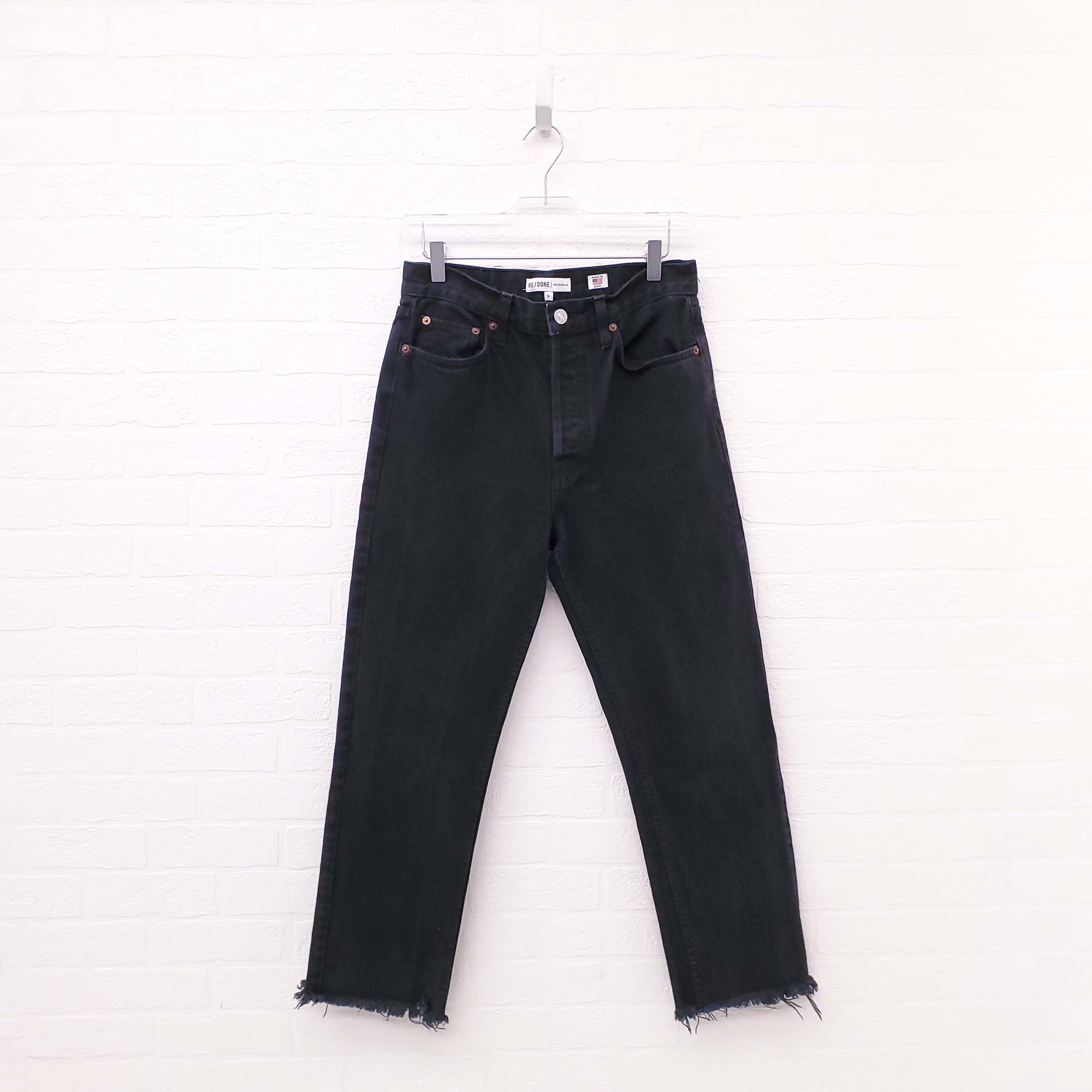 RE/DONE BLACK FRAYED JEANS - SIZE 28