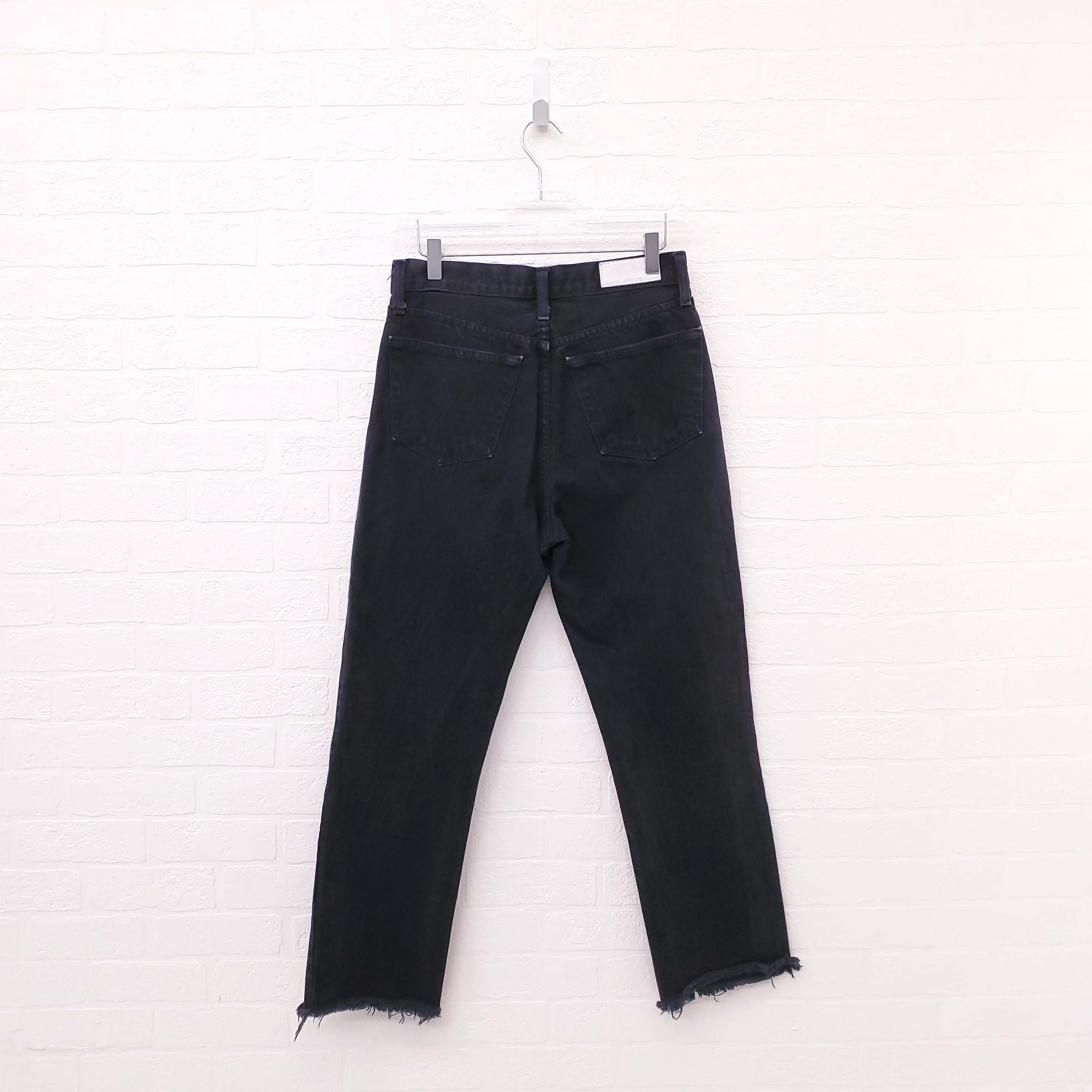 RE/DONE BLACK FRAYED JEANS - SIZE 28