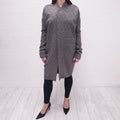 RICK OWENS BLACK/WHITE TWEED COAT - SIZE 8