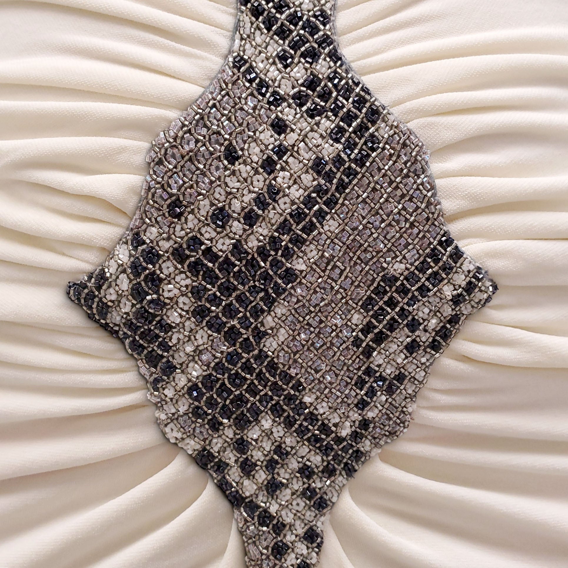 ROBERTO CAVALLI CREAM GOWN WITH SNAKESKIN EMBLEM DETAIL - SIZE 40