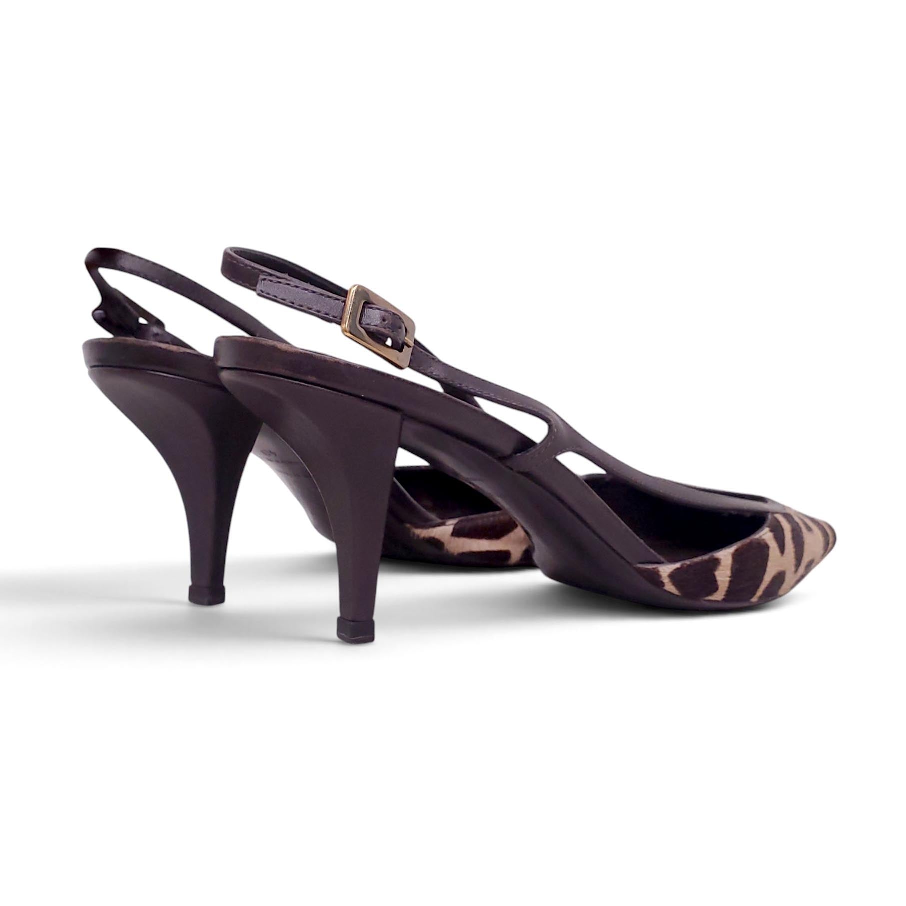 ROGER VIVIER CALF HAIR KITTEN HEELS - SIZE 40