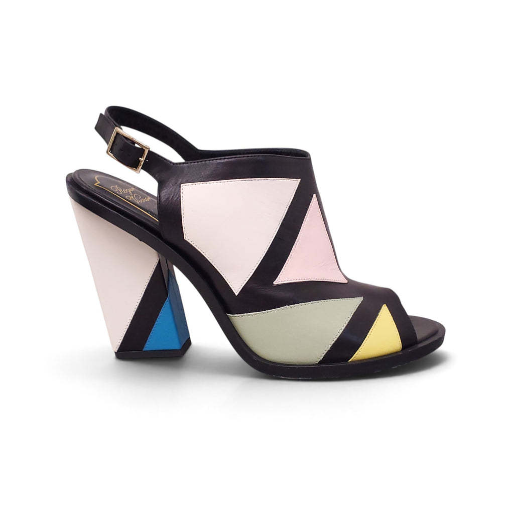 ROGER VIVIER COLOURFUL PEEP TOE BOOTIES - SIZE 39