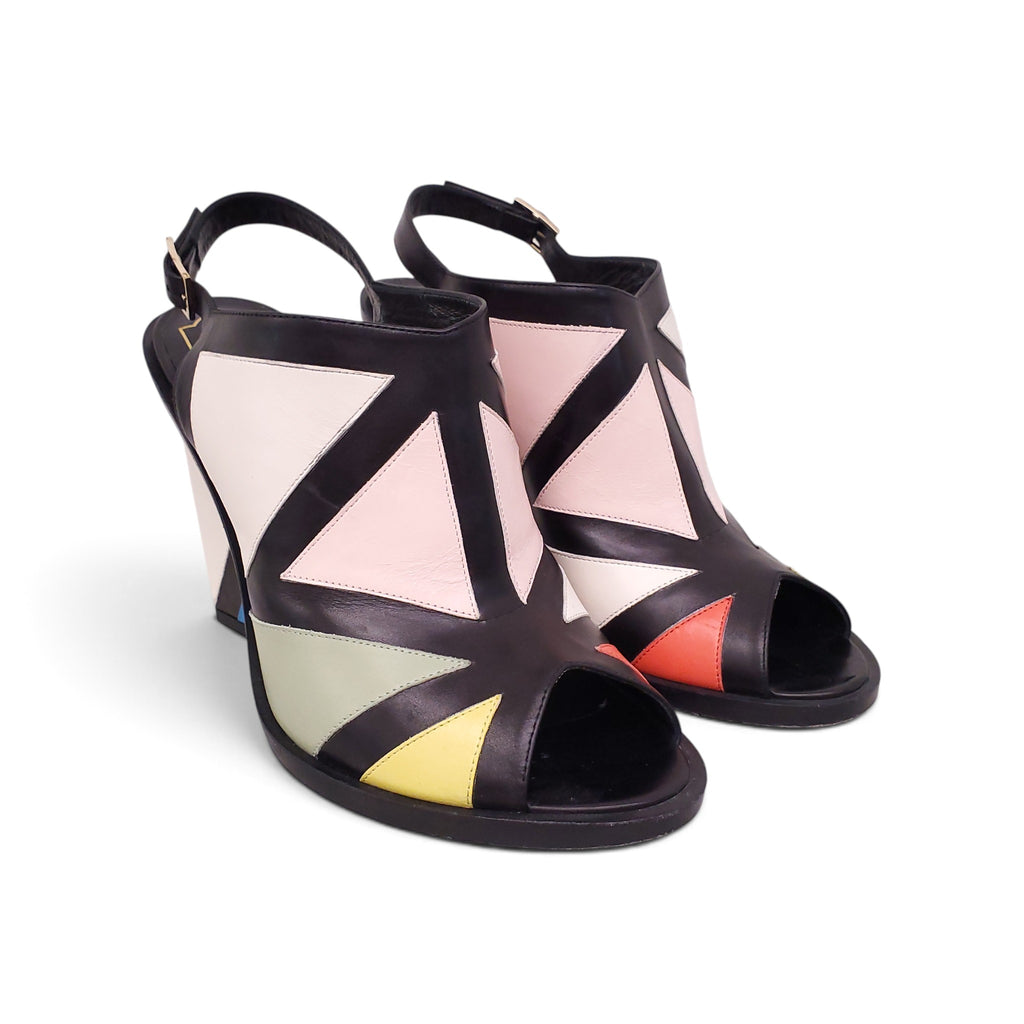 ROGER VIVIER COLOURFUL PEEP TOE BOOTIES - SIZE 39