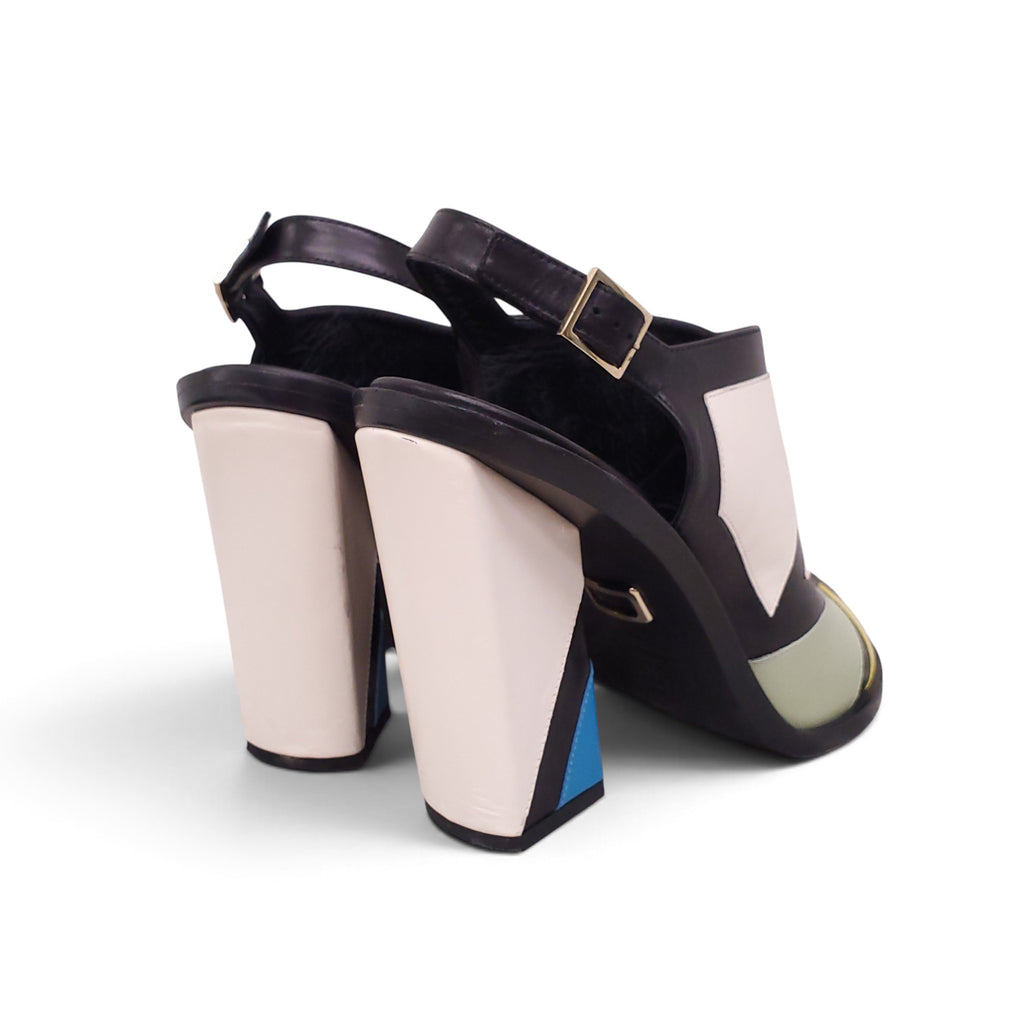 ROGER VIVIER COLOURFUL PEEP TOE BOOTIES - SIZE 39