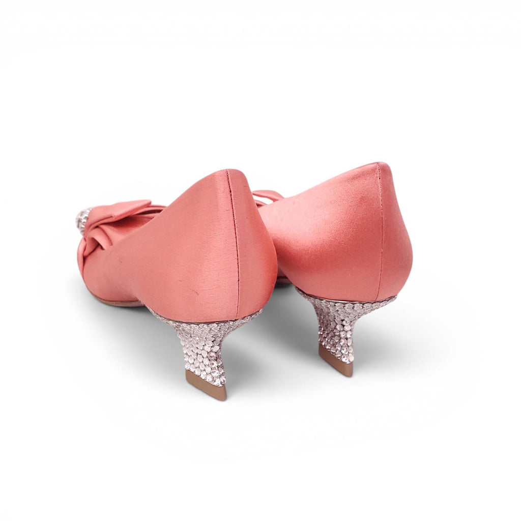 ROGER VIVIER CORAL SATIN BOW HEELS - SIZE 37