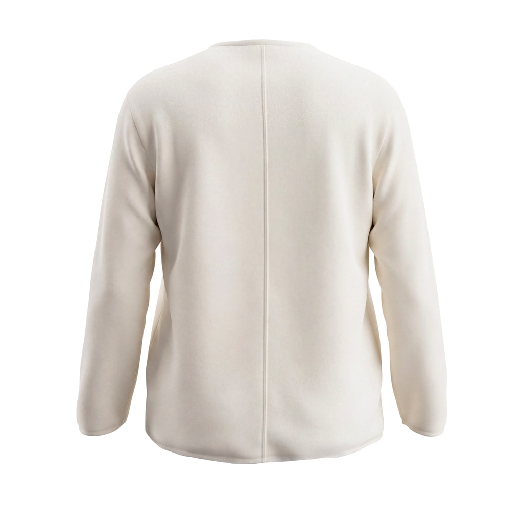 RÓHE SCULPTURAL LONG SLEEVE CREAM TOP - SIZE 38