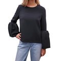 ROKSANDA BLACK BELL SLEEVE BLOUSE - SIZE US 10 / UK 14