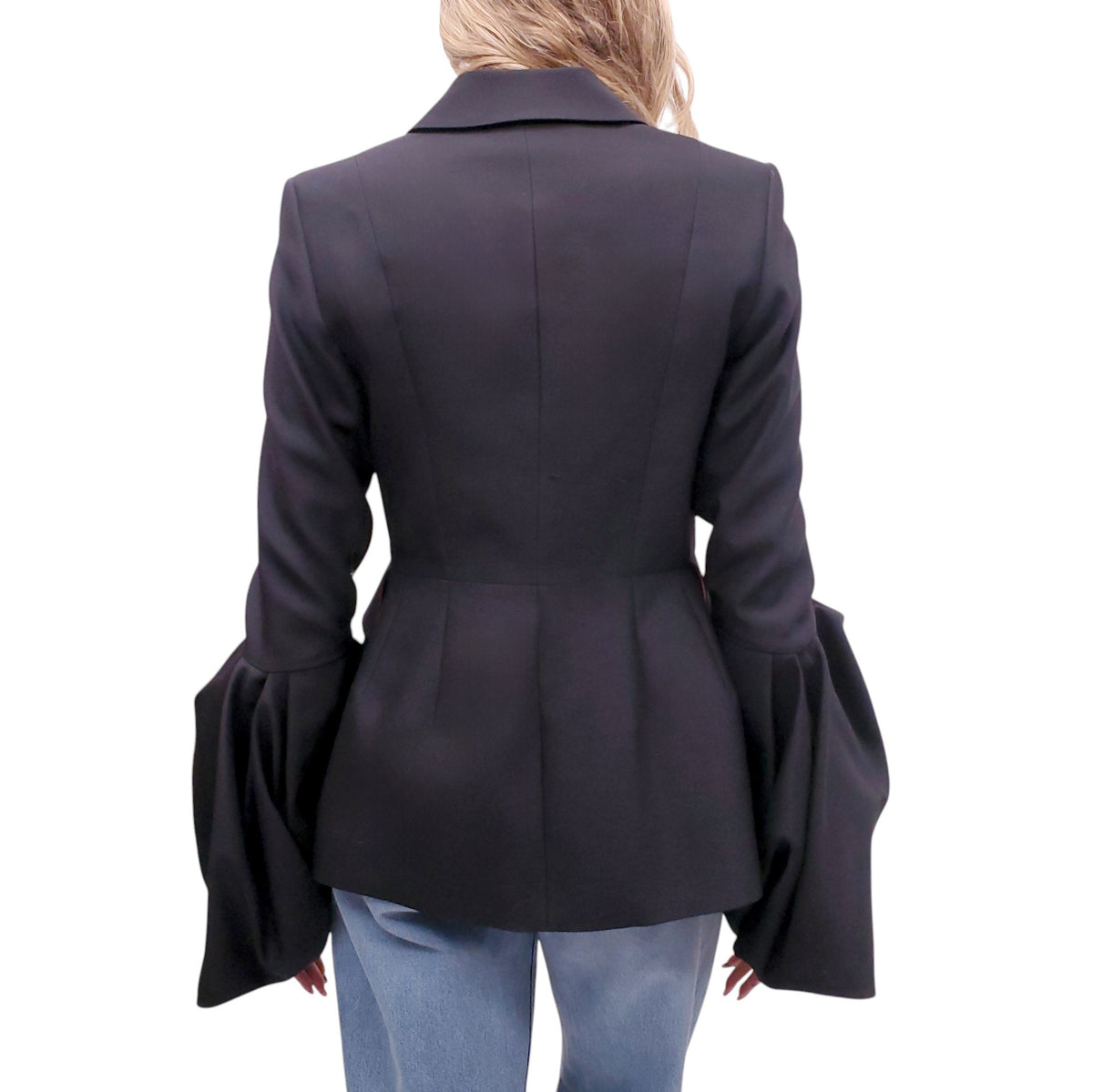 ROKSANDA BLACK FLAIR SLEEVE BLAZER - SIZE 6/UK 10