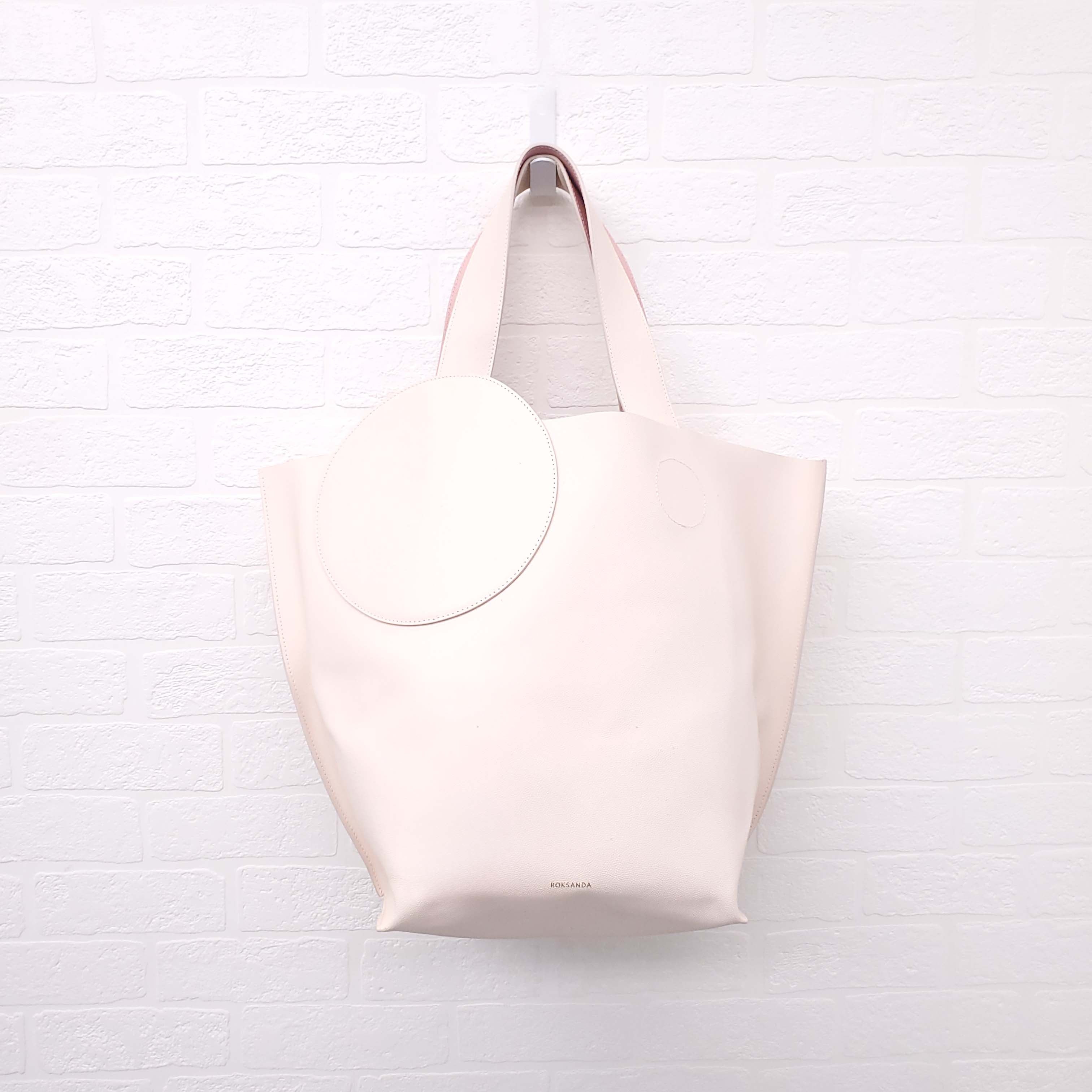 ROKSANDA CREAM AND PINK LEATHER 'EIDER' TOTE