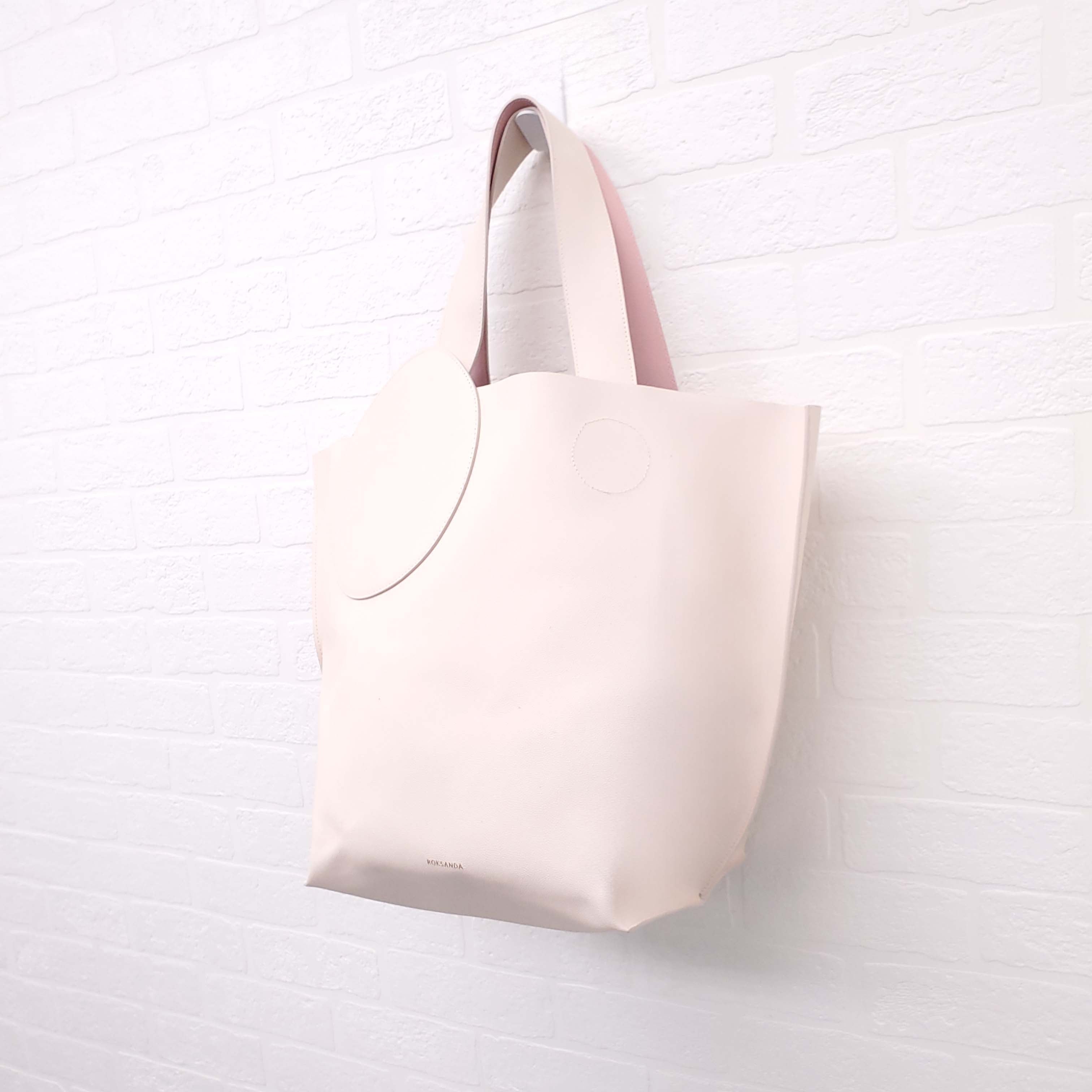 ROKSANDA CREAM AND PINK LEATHER 'EIDER' TOTE