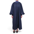 ROKSANDA NAVY BUBBLE DRESS WITH BLUE COLLAR - SIZE US 10/UK 14