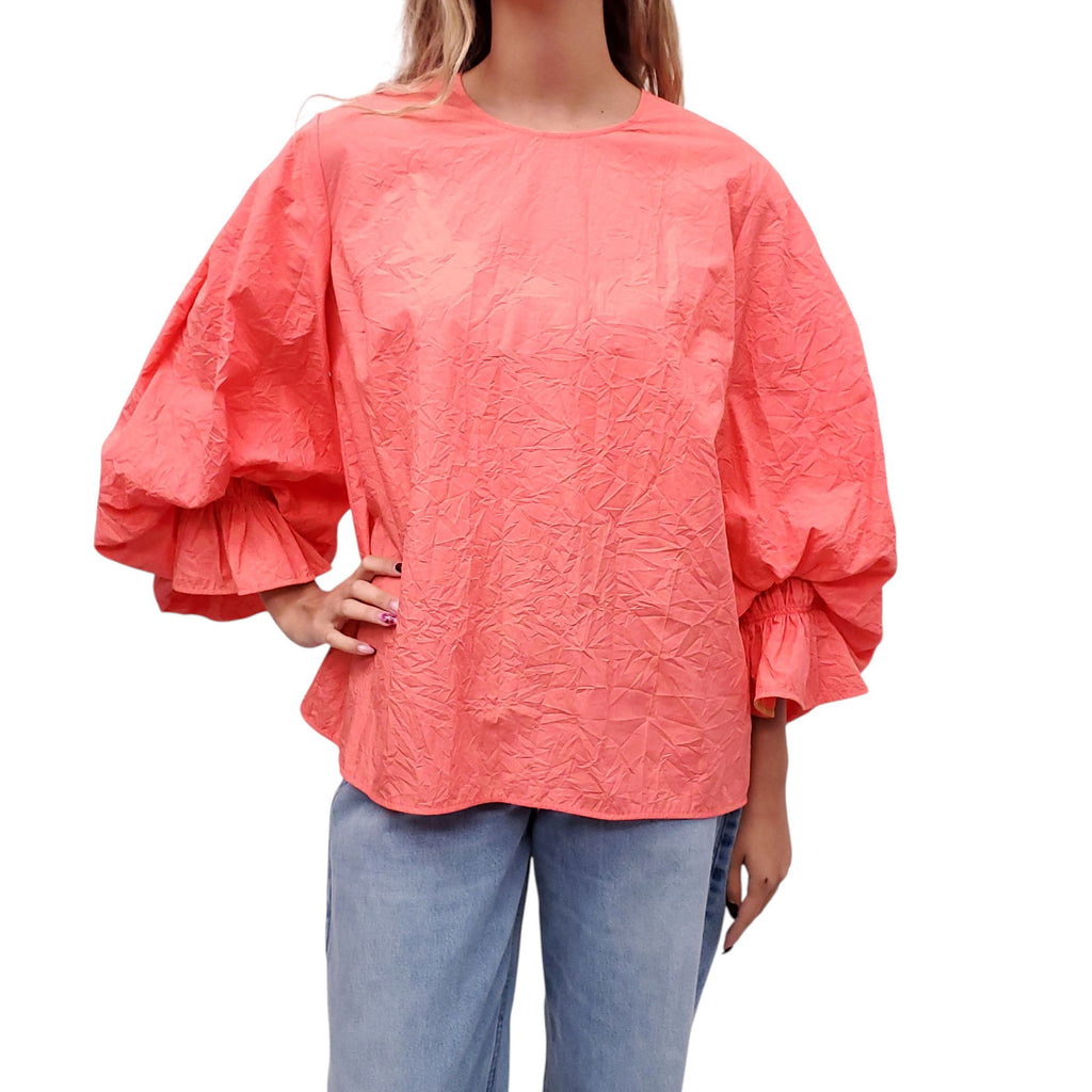 ROKSANDA ORANGE CRINKLE BLOUSE - SIZE US 10 / UK 14