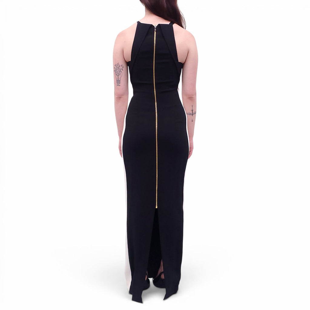 ROLAND MOURET BLACK AND WHITE GOWN - SIZE 6