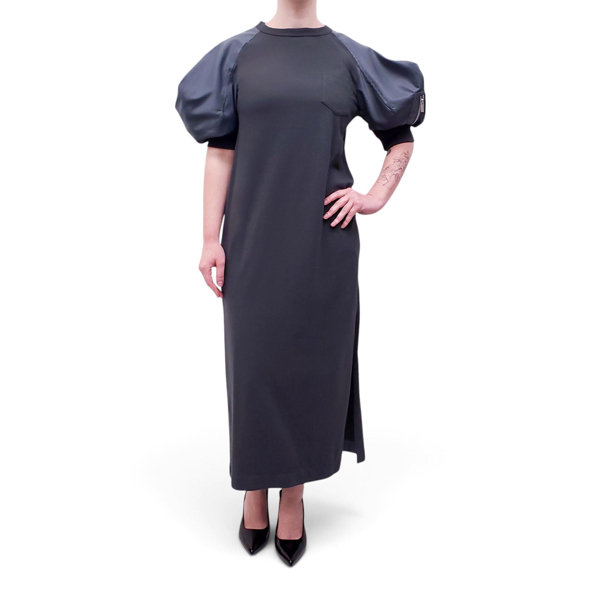 SACAI GREY SWEATSHIRT DRESS - SIZE 2/M