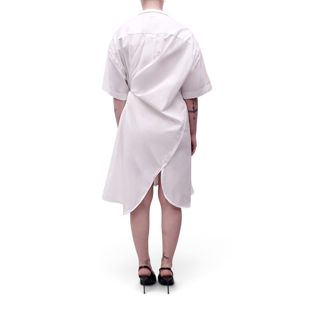 SACAI WHITE SHIRT DRESS WITH STRING DETAIL - SIZE 2/M