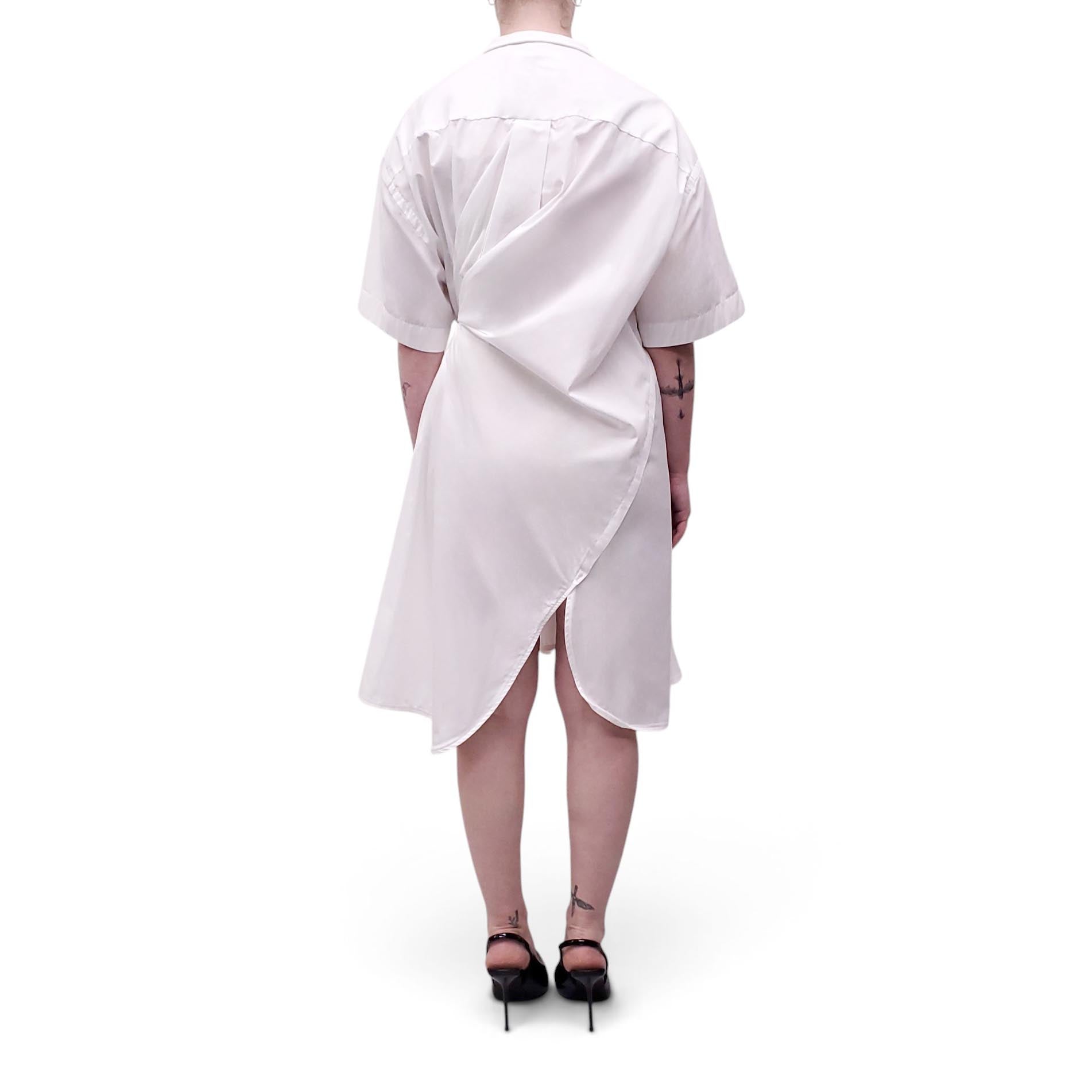 SACAI WHITE SHIRT DRESS WITH STRING DETAIL - SIZE 2/M