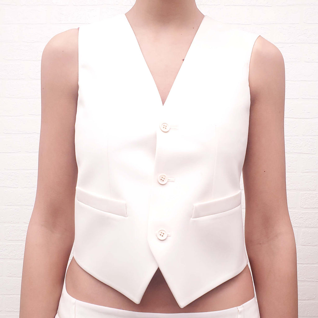 SAINT LAURENT 2021 CREAM TUXEDO 3-PIECE SET - SIZE 34