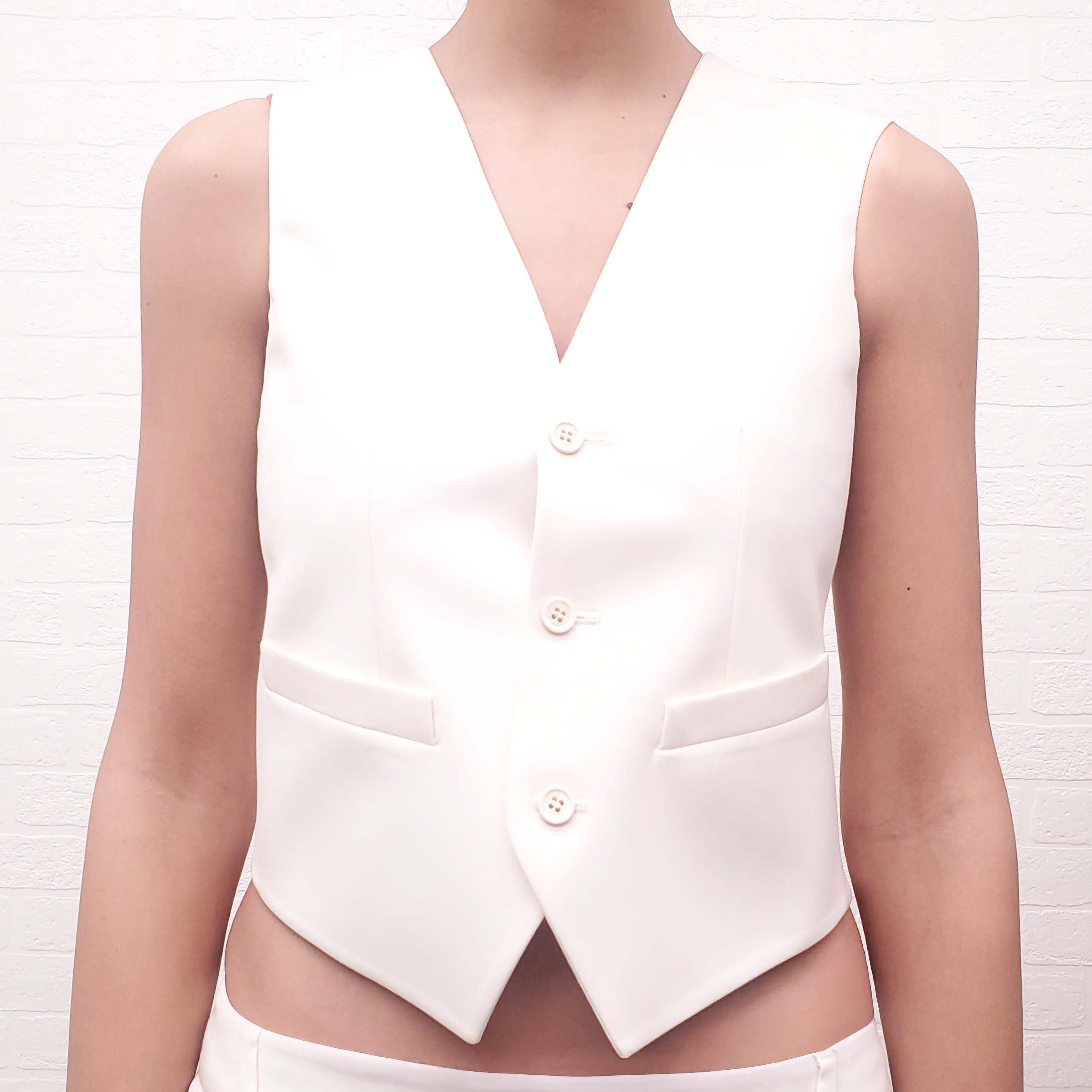 SAINT LAURENT 2021 CREAM TUXEDO 3-PIECE SET - SIZE 34