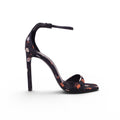 SAINT LAURENT BEA 90 FLORAL ANKLE STRAP HEELS - SIZE 37