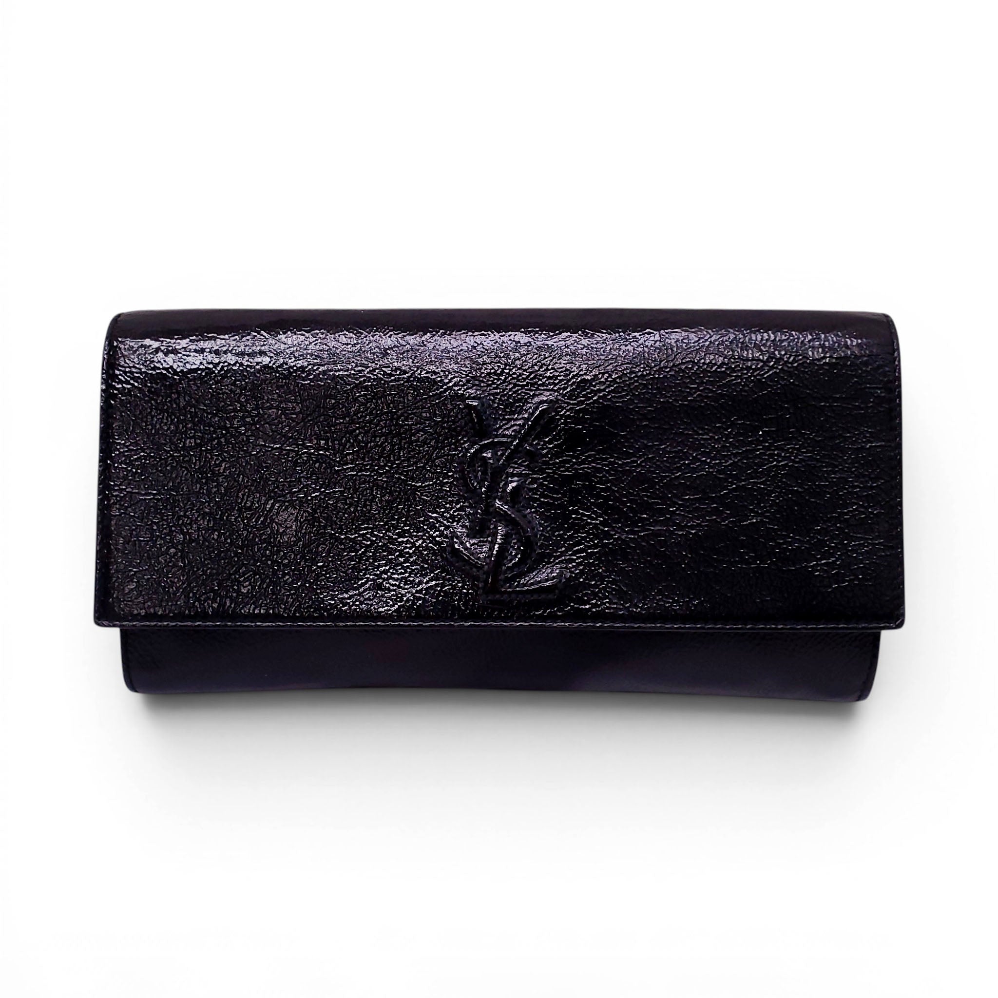 SAINT LAURENT BLACK LEATHER CLUTCH