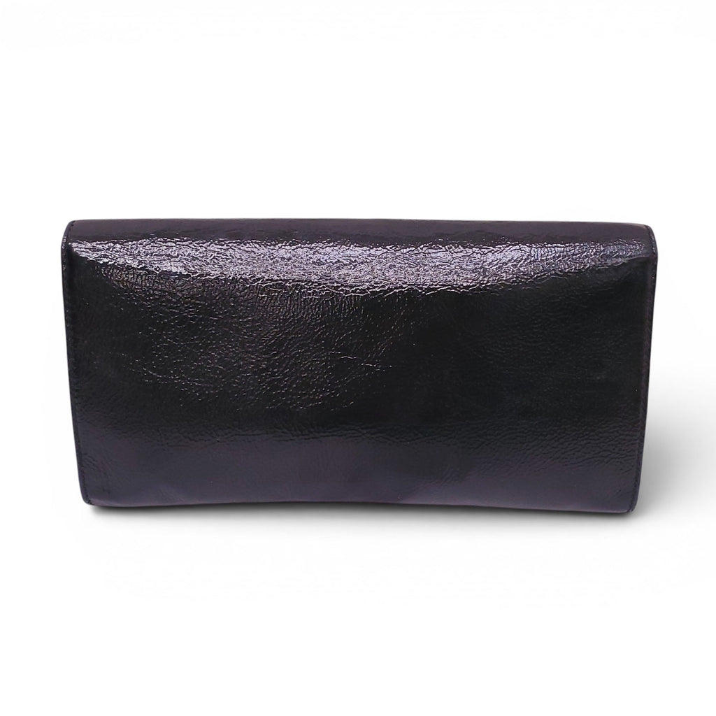 SAINT LAURENT BLACK LEATHER CLUTCH