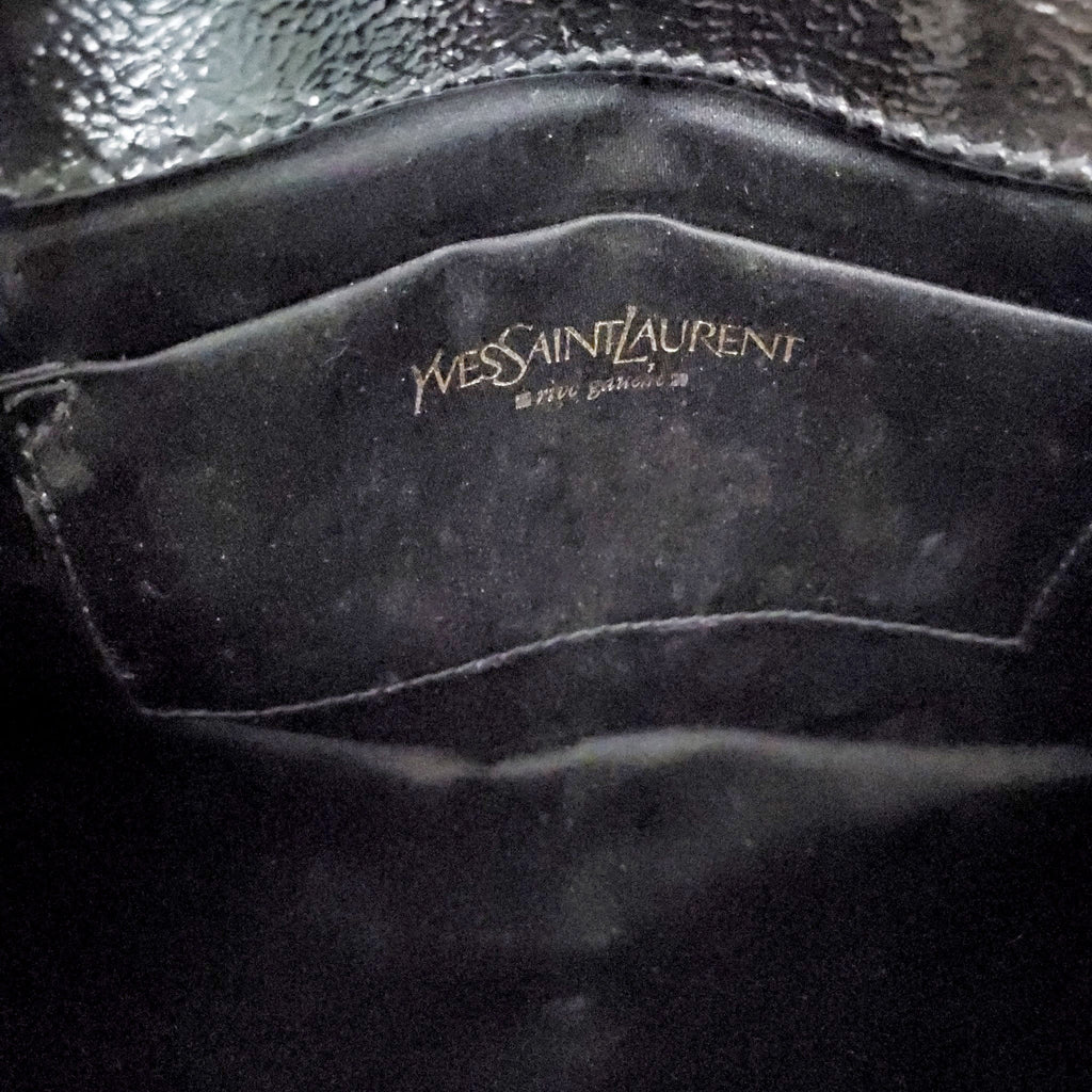 SAINT LAURENT BLACK LEATHER CLUTCH