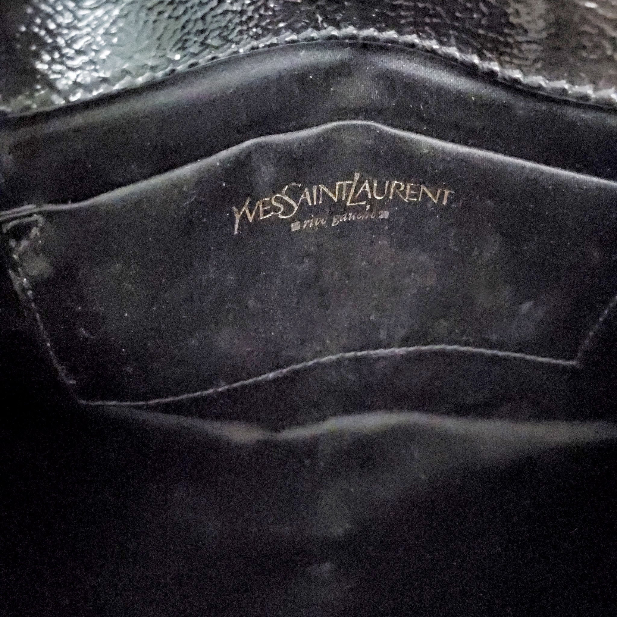 SAINT LAURENT BLACK LEATHER CLUTCH