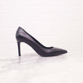 SAINT LAURENT BLACK LEATHER HEELS - SIZE 37.5