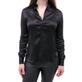 SAINT LAURENT BLACK SILK BLOUSE - SIZE 34