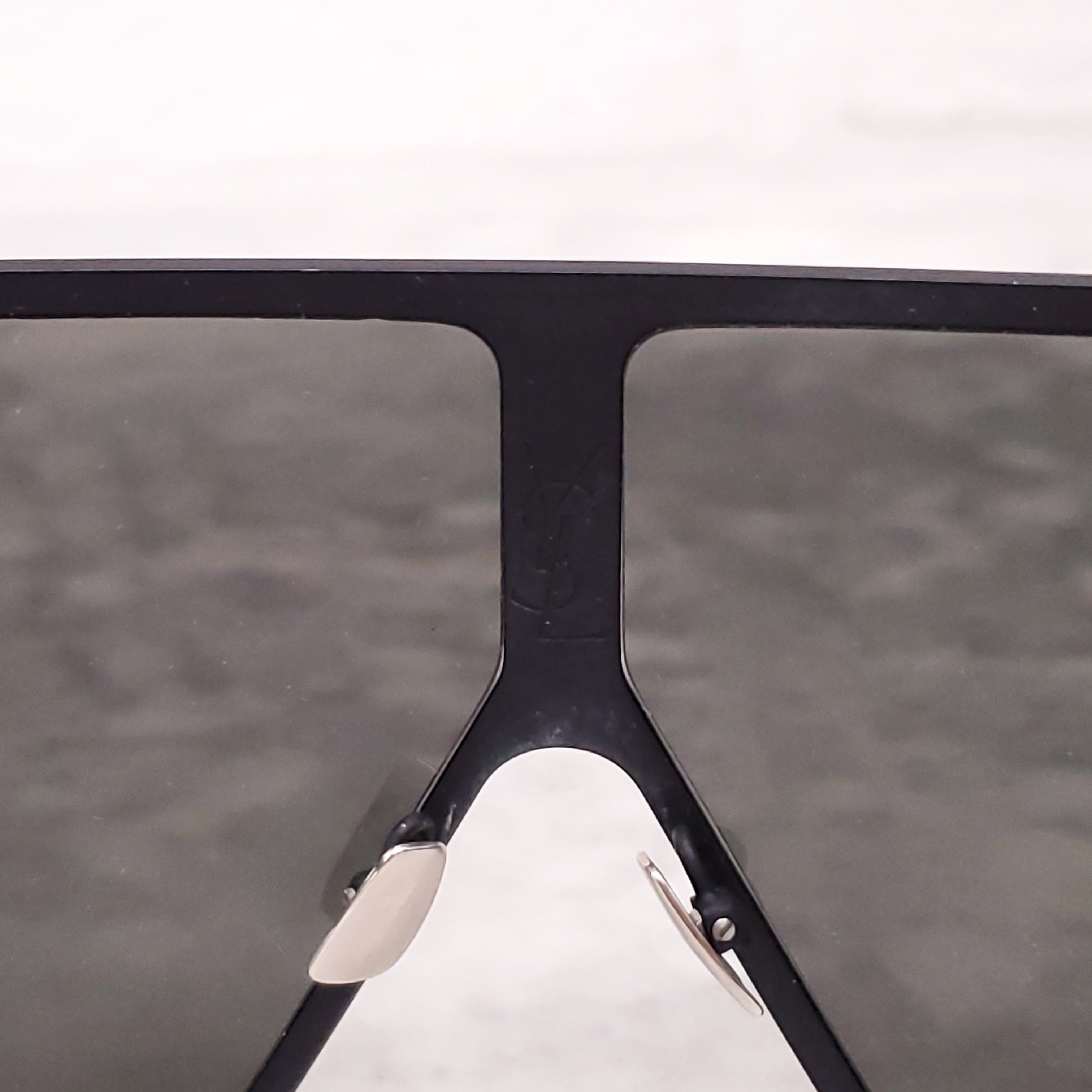 SAINT LAURENT BLACK SQUARE 'BETTY' SHIELD SUNGLASSES