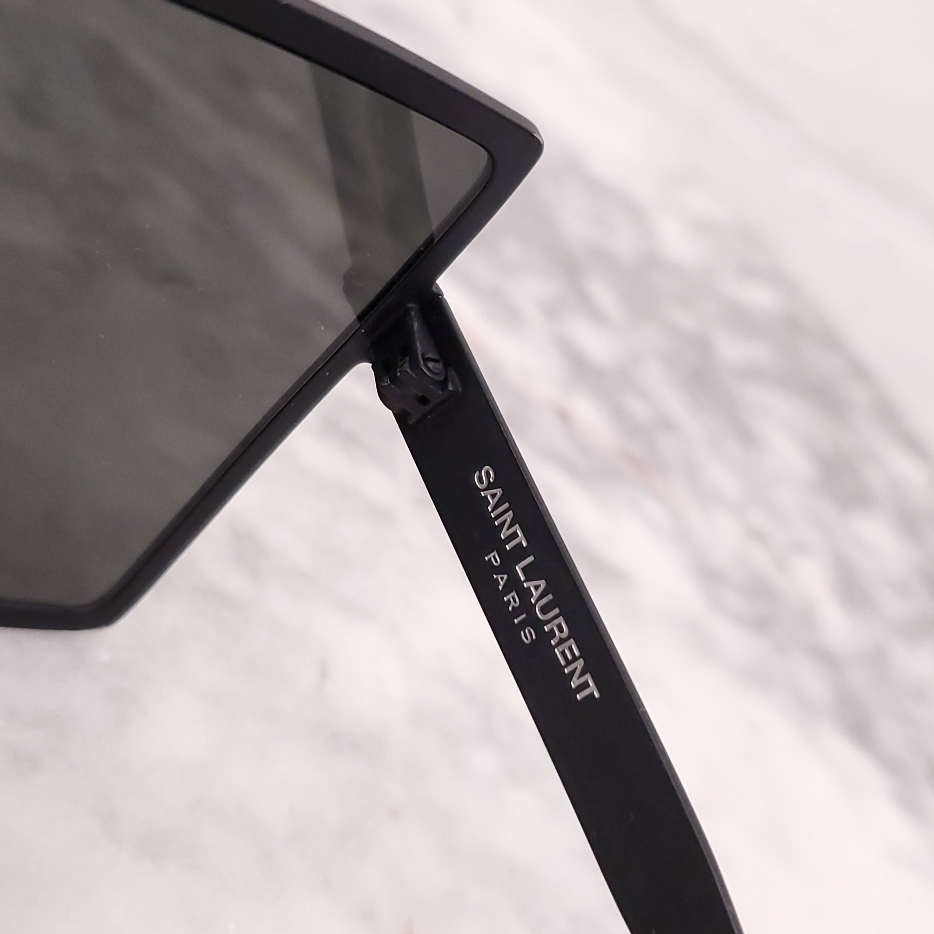 SAINT LAURENT BLACK SQUARE 'BETTY' SHIELD SUNGLASSES