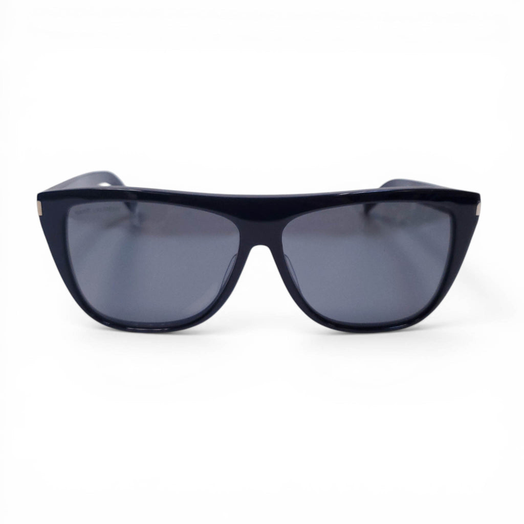 SAINT LAURENT BLACK SUNGLASSES WITH METAL DETAIL