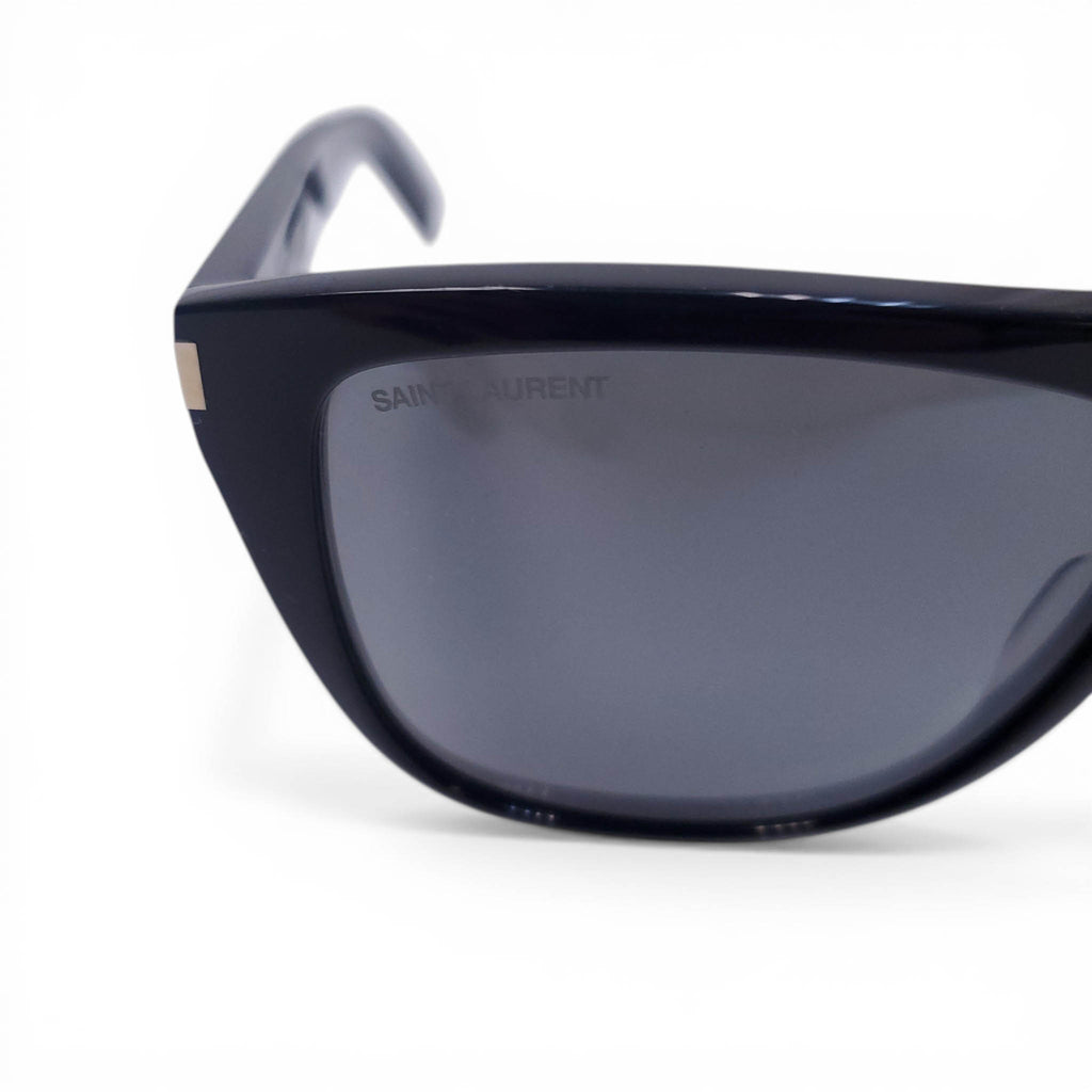 SAINT LAURENT BLACK SUNGLASSES WITH METAL DETAIL